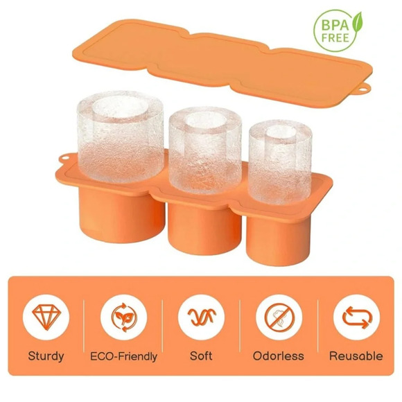 NIB Silicone Ice Cube Tray for Tumbler 30 to 40 oz With Bin and Lid For Freezer - Picture 5 of 11